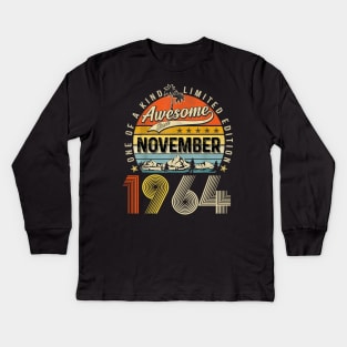 Awesome Since November 1964 Vintage 59th Birthday Kids Long Sleeve T-Shirt